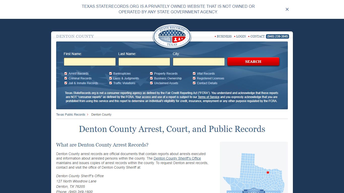 Denton County Arrest, Court, and Public Records